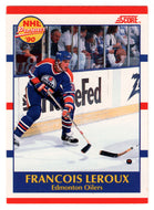 Francois Leroux RC - Edmonton Oilers (NHL Hockey Card) 1990-91 Score Canadian Bilingual # 393 Mint