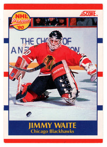 Jim Waite RC - Chicago Blackhawks (NHL Hockey Card) 1990-91 Score Canadian Bilingual # 407 Mint
