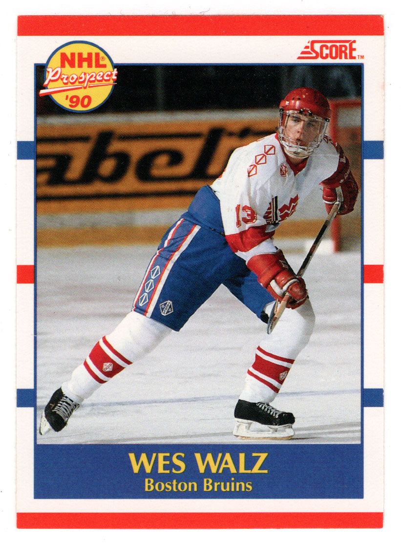 Wes Walz RC - Boston Bruins (NHL Hockey Card) 1990-91 Score Canadian Bilingual # 418 Mint