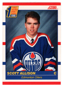 Scott Allison RC - Edmonton Oilers (NHL Hockey Card) 1990-91 Score Canadian Bilingual # 424 Mint