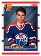 Scott Allison RC - Edmonton Oilers (NHL Hockey Card) 1990-91 Score Canadian Bilingual # 424 Mint