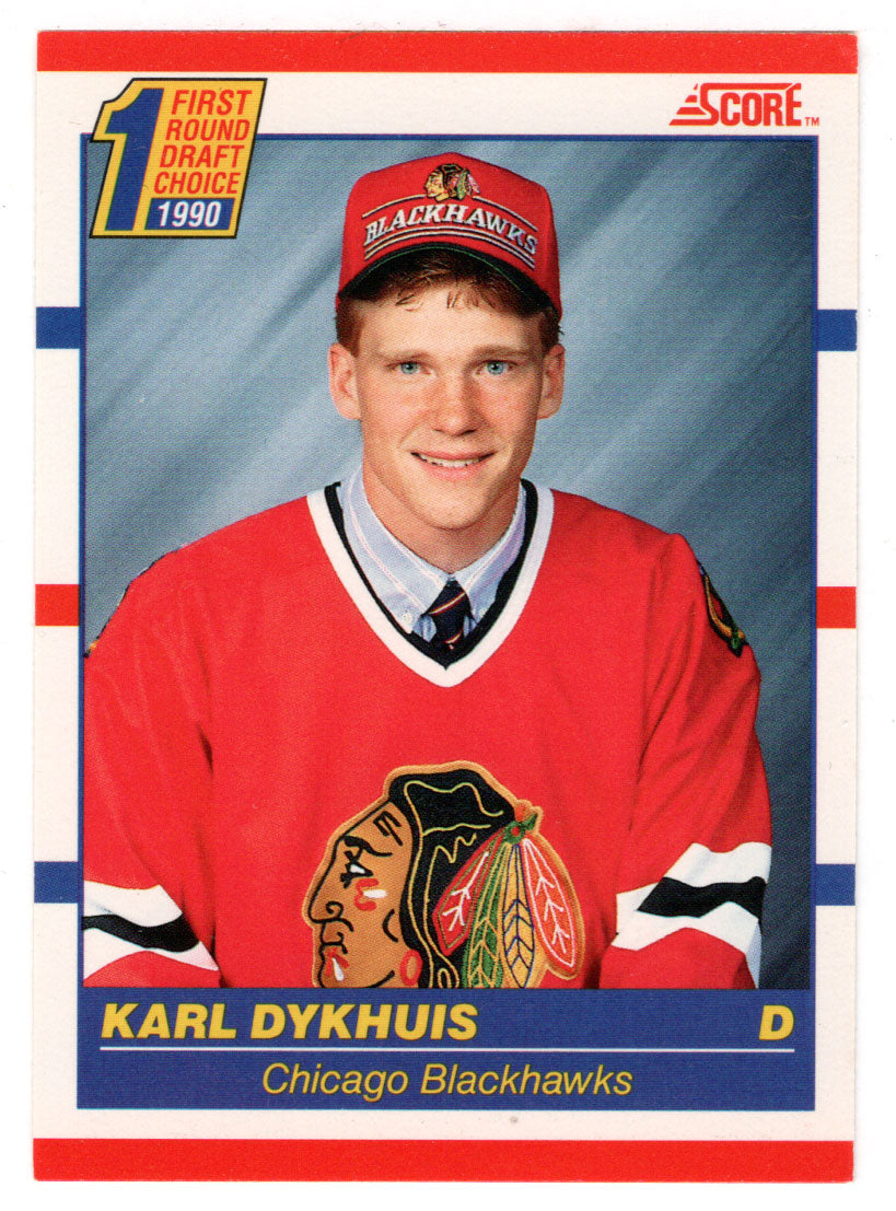 Karl Dykhuis RC - Chicago Blackhawks (NHL Hockey Card) 1990-91 Score Canadian Bilingual # 437 Mint