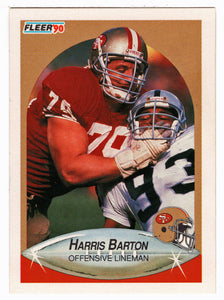 Harris Barton - San Francisco 49ers (NFL Football Card) 1990 Fleer # 1 Mint
