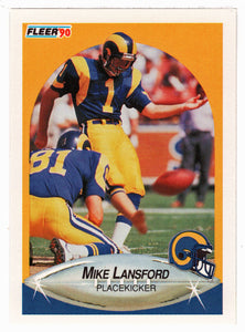 Mike Lansford - Los Angeles Rams (NFL Football Card) 1990 Fleer # 41 Mint