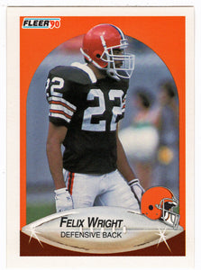 Felix Wright - Cleveland Browns (NFL Football Card) 1990 Fleer # 60 Mint