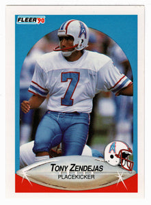 Tony Zendejas - Houston Oilers (NFL Football Card) 1990 Fleer # 138 Mint