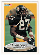 Thomas Everett - Pittsburgh Steelers (NFL Football Card) 1990 Fleer # 141 Mint