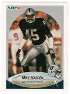 Mike Harden - Los Angeles Raiders (NFL Football Card) 1990 Fleer # 255 Mint