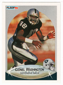 Lionel Washington - Los Angeles Raiders (NFL Football Card) 1990 Fleer # 262 Mint