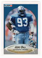 Jerry Ball - Detroit Lions (NFL Football Card) 1990 Fleer # 276 Mint