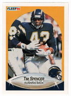 Tim Spencer - San Diego Chargers (NFL Football Card) 1990 Fleer # 314 Mint