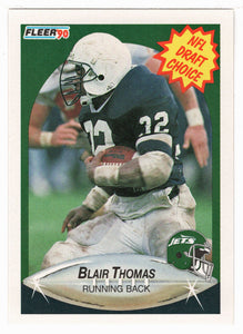 Blair Thomas RC - New York Jets - NFL Draft Choice (NFL Football Card) 1990 Fleer # 370 Mint
