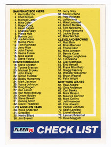 Checklist # 1 (# 1 - # 144) (NFL Football Card) 1990 Fleer # 398 Mint