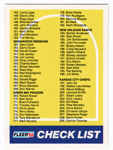 Checklist # 2 (# 145 - # 274) (NFL Football Card) 1990 Fleer # 399 Mint