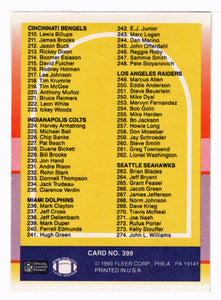 Checklist # 2 (# 145 - # 274) (NFL Football Card) 1990 Fleer # 399 Mint