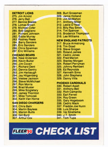 Checklist # 3 (# 275 - # 370)  (NFL Football Card) 1990 Fleer # 400 Mint