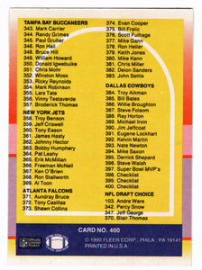 Checklist # 3 (# 275 - # 370)  (NFL Football Card) 1990 Fleer # 400 Mint
