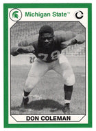 Don Coleman (Multi-Sports Card) 1990-91 Michigan State Collegiate Collection 200 # 27 Mint