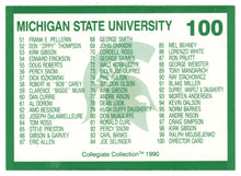 Load image into Gallery viewer, Checklist # 1 (# 1 - # 100) (Multi-Sports Card) 1990-91 Michigan State Collegiate Collection 200 # 100 Mint
