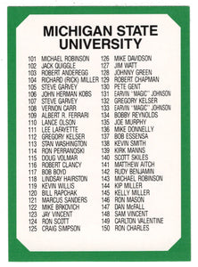Checklist # 2 (# 101 - # 200) (Multi-Sports Card) 1990-91 Michigan State Collegiate Collection 200 # 200 Mint