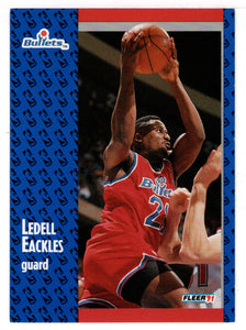 Ledell Eackles - Washington Bullets (NBA Basketball Card) 1991-92 Fleer # 204 Mint