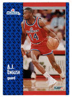 A.J. English - Washington Bullets (NBA Basketball Card) 1991-92 Fleer # 206 Mint