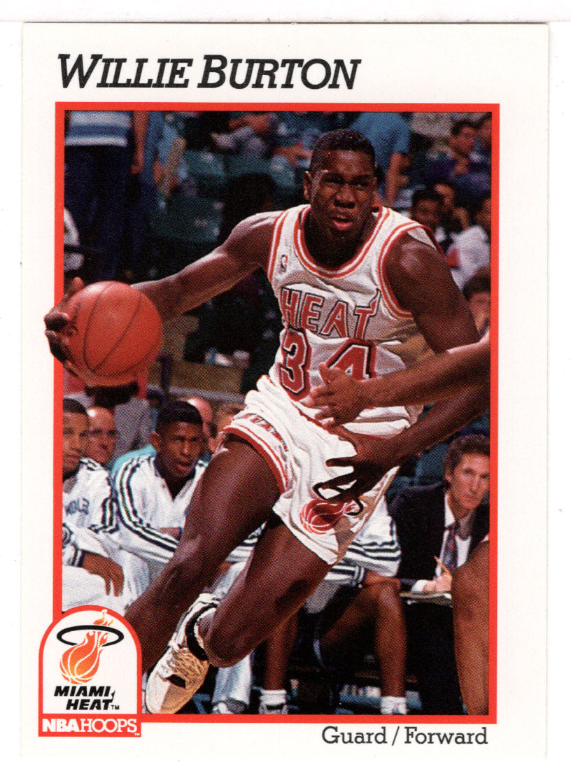 Willie Burton - Miami Heat (NBA Basketball Card) 1991-92 Hoops # 107 Mint