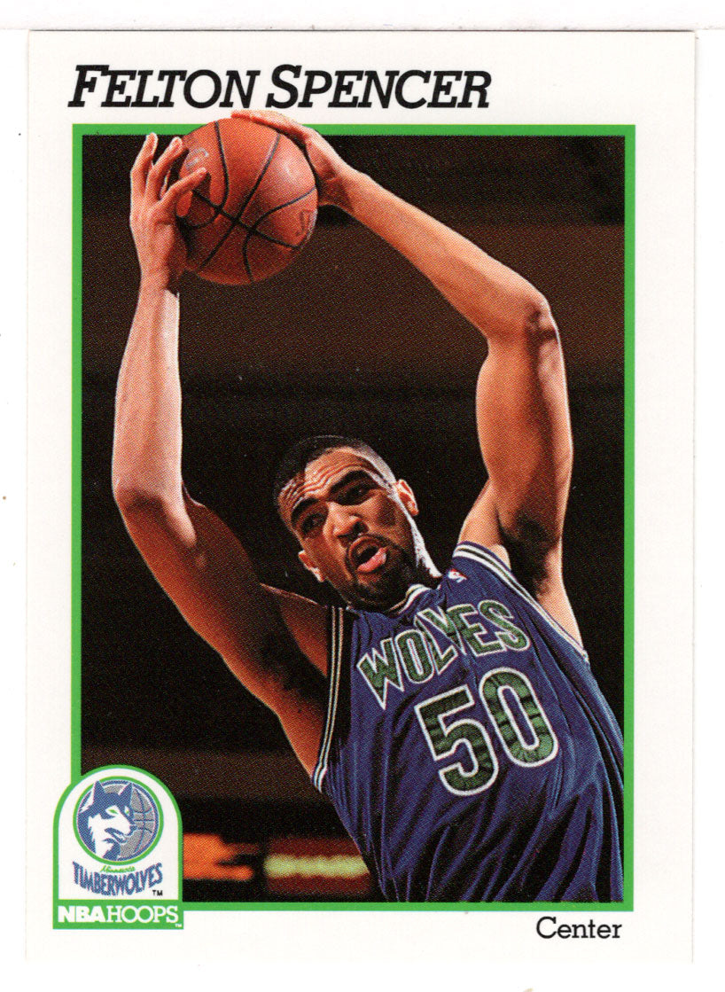 Felton Spencer - Minnesota Timberwolves (NBA Basketball Card) 1991-92 Hoops # 130 Mint