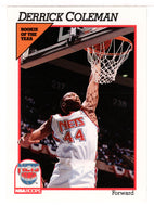 Derrick Coleman - New Jersey Nets - Rookie of the Year (NBA Basketball Card) 1991-92 Hoops # 134 Mint