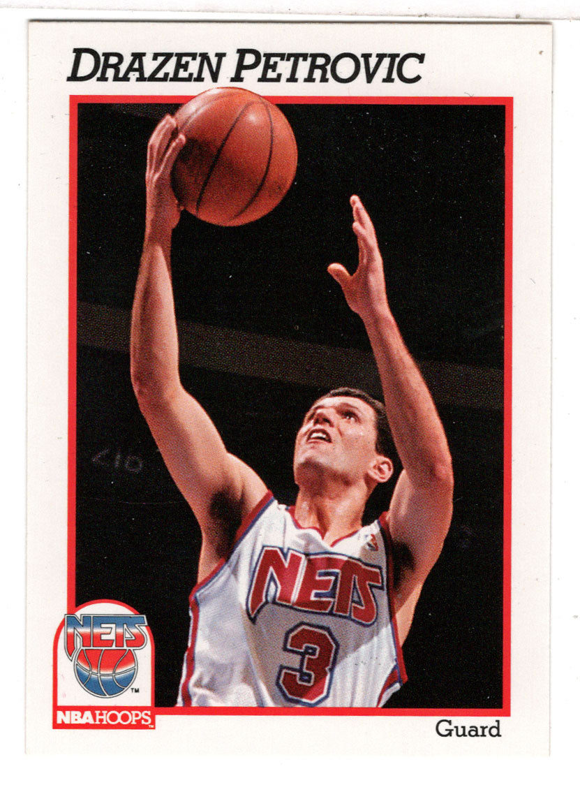 Drazen Petrovic - New Jersey Nets (NBA Basketball Card) 1991-92 Hoops # 137 Mint