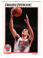 Drazen Petrovic - New Jersey Nets (NBA Basketball Card) 1991-92 Hoops # 137 Mint
