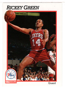 Rickey Green - Philadelphia 76ers (NBA Basketball Card) 1991-92 Hoops # 160 Mint