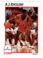 A.J. English - Washington Bullets (NBA Basketball Card) 1991-92 Hoops # 215 Mint