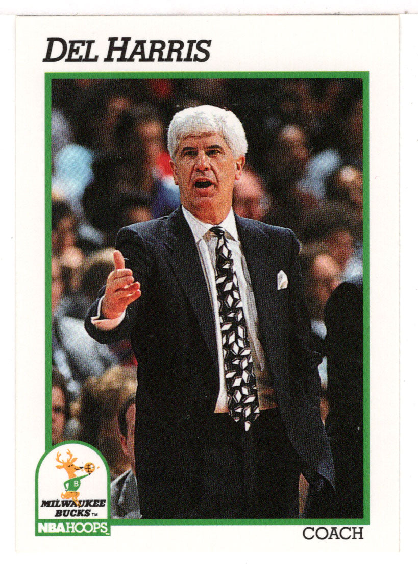 Del Harris - Milwaukee Bucks - NBA Coach (NBA Basketball Card) 1991-92 Hoops # 235 Mint