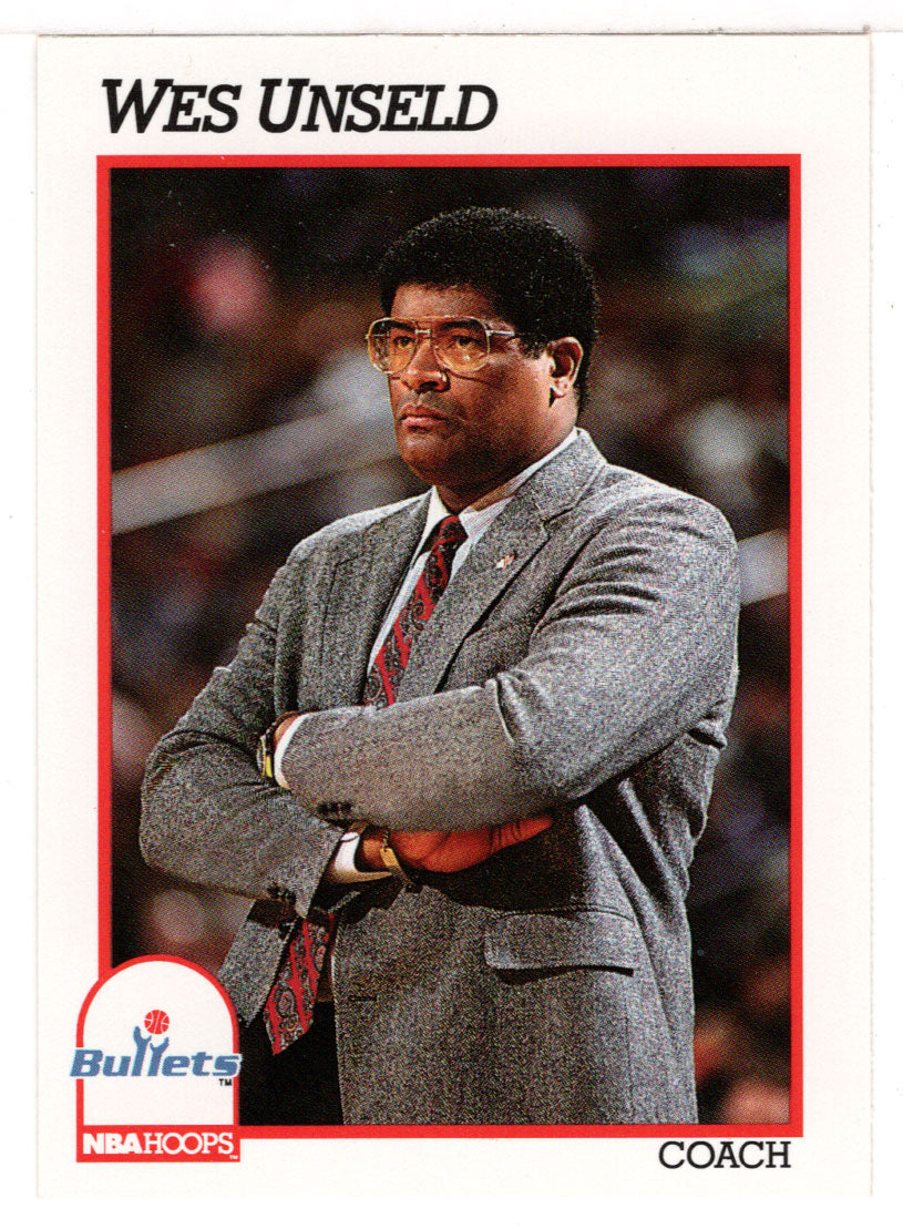 Wes Unseld - Washington Bullets - NBA Coach (NBA Basketball Card) 1991-92 Hoops # 247 Mint