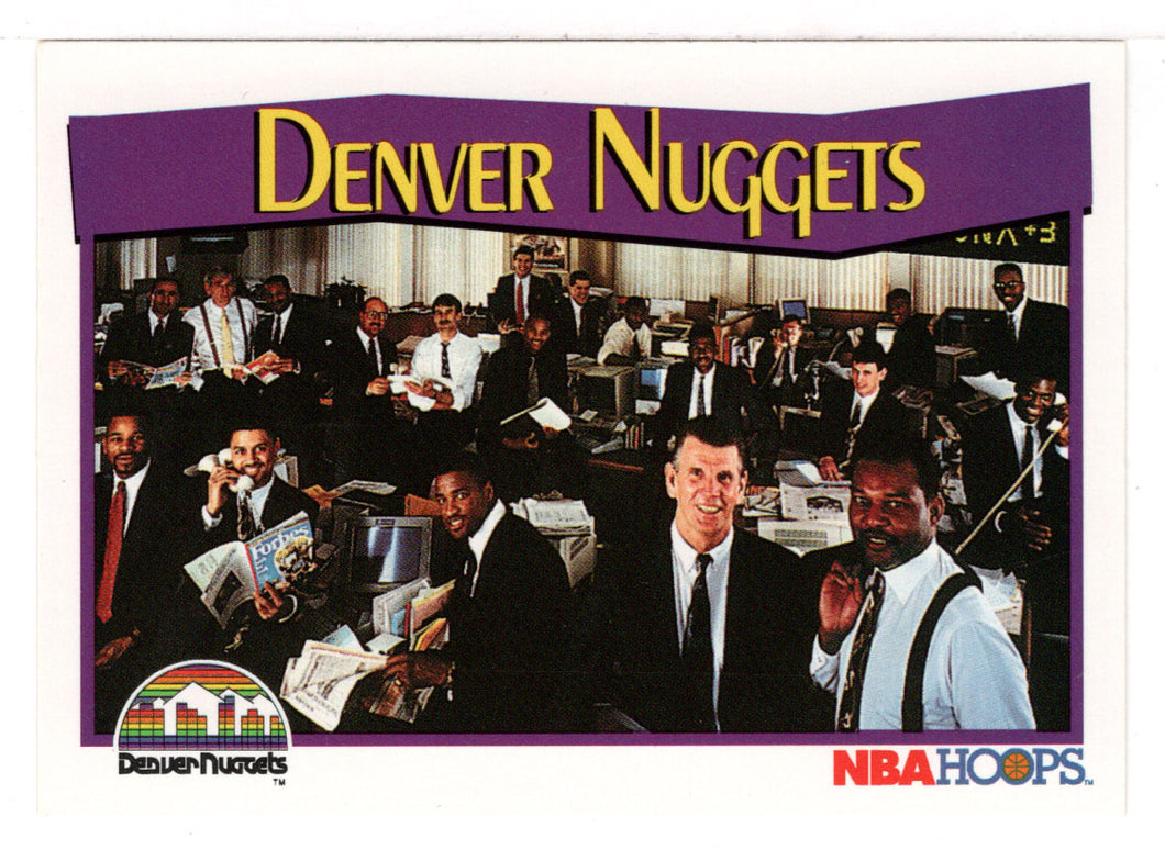 Denver Nuggets Team Card (NBA Basketball Card) 1991-92 Hoops # 280 Mint