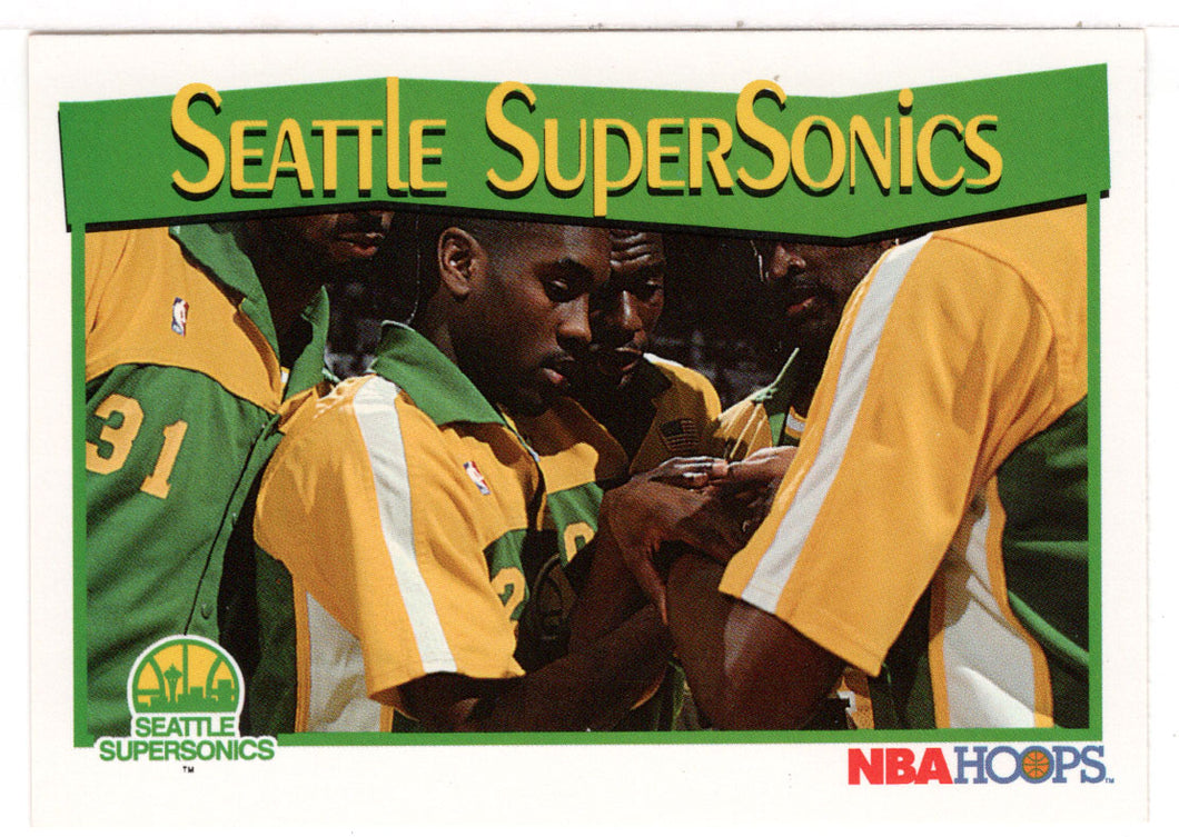 Seattle SuperSonics Team Card (NBA Basketball Card) 1991-92 Hoops # 298 Mint