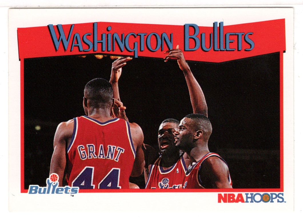 Washington Bullets Team Card (NBA Basketball Card) 1991-92 Hoops # 300 Mint