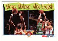 Moses Malone - Alex English - Atlanta Hawks - Dallas Mavericks - 25,000 Point Club (NBA Basketball Card) 1991-92 Hoops # 315 Mint