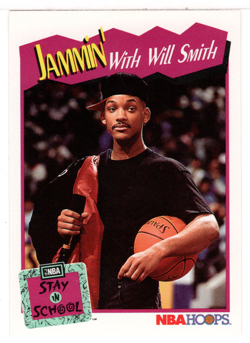 Jammin' with Will Smith - Stay In School (NBA Basketball Card) 1991-92 Hoops # 325 Mint