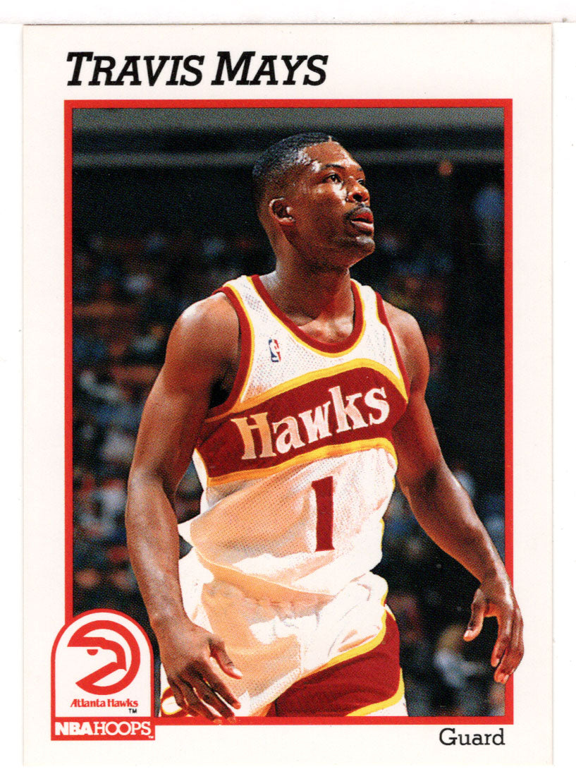 Travis Mays - Atlanta Hawks (NBA Basketball Card) 1991-92 Hoops # 335 Mint