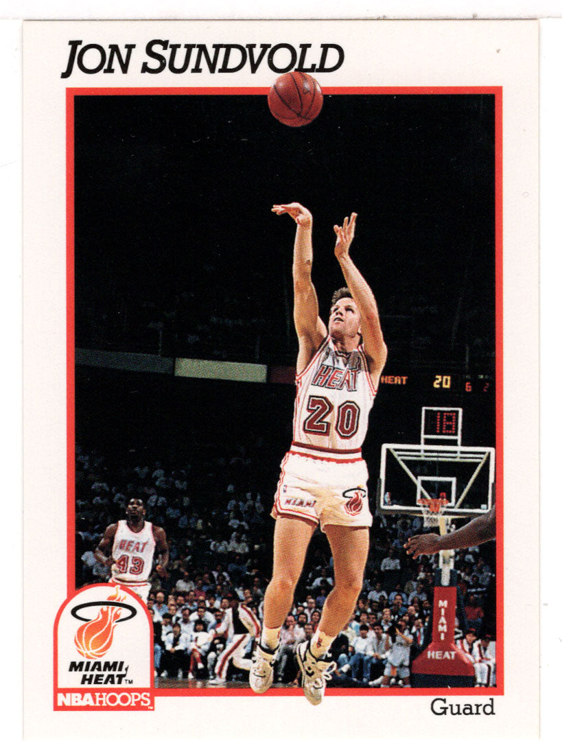 Jon Sundvold - Miami Heat (NBA Basketball Card) 1991-92 Hoops # 389 Mint
