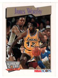 James Worthy - Los Angeles Lakers - Supreme Court (NBA Basketball Card) 1991-92 Hoops # 474 Mint