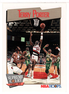 Terry Porter - Portland Trail Blazers - Supreme Court (NBA Basketball Card) 1991-92 Hoops # 492 Mint