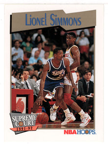 Lionel Simmons - Sacramento Kings - Supreme Court (NBA Basketball Card) 1991-92 Hoops # 493 Mint