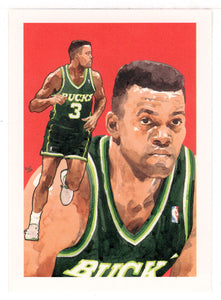 Dale Ellis - Milwaukee Bucks Team Checklist - Art (NBA Basketball Card) 1991-92 Hoops # 517 Mint