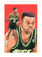Dale Ellis - Milwaukee Bucks Team Checklist - Art (NBA Basketball Card) 1991-92 Hoops # 517 Mint