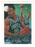 Tony Campbell - Minnesota Timberwolves Team Checklist - Art (NBA Basketball Card) 1991-92 Hoops # 518 Mint