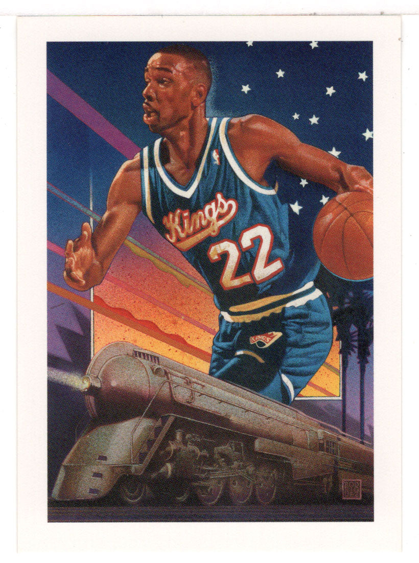 Lionel Simmons - Sacramento Kings Team Checklist - Art (NBA Basketball Card) 1991-92 Hoops # 525 Mint