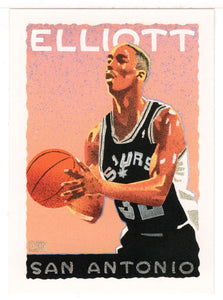 Sean Elliott - San Antonio Spurs Team Checklist - Art (NBA Basketball Card) 1991-92 Hoops # 526 Mint
